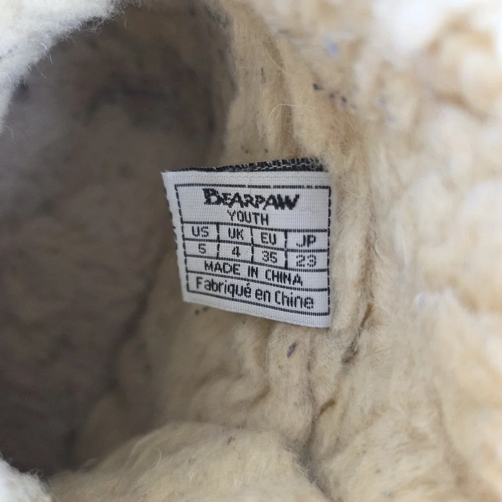 Bearpaw Youth Size 5 Aztec 2198Y Marie Suede Sheepskin Footbed Wool Blend Lining